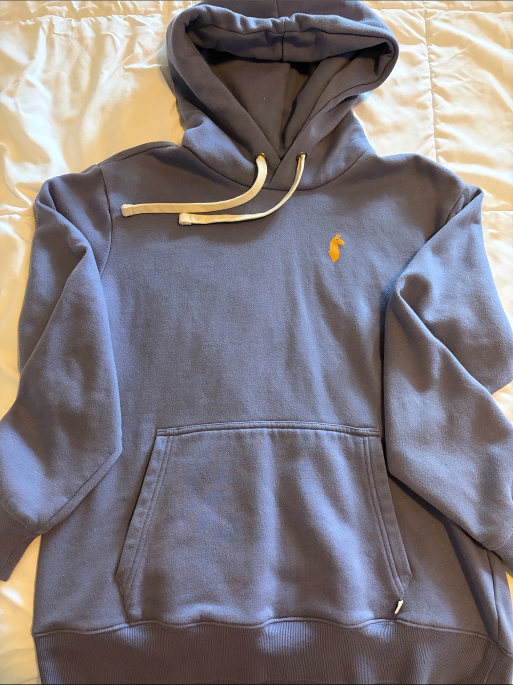 cotopaxi Women's Crewneck Hoodie in Slate Blue with Yellow Logo